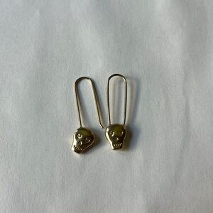 Paperclip skull earrings